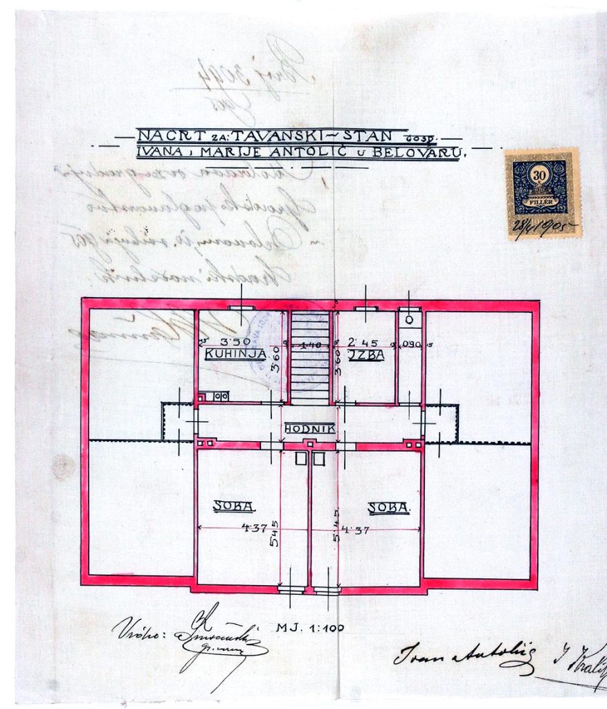 1905. kuća Ivana i Marije Antolić u Bjelovaru, inv. br. 3094