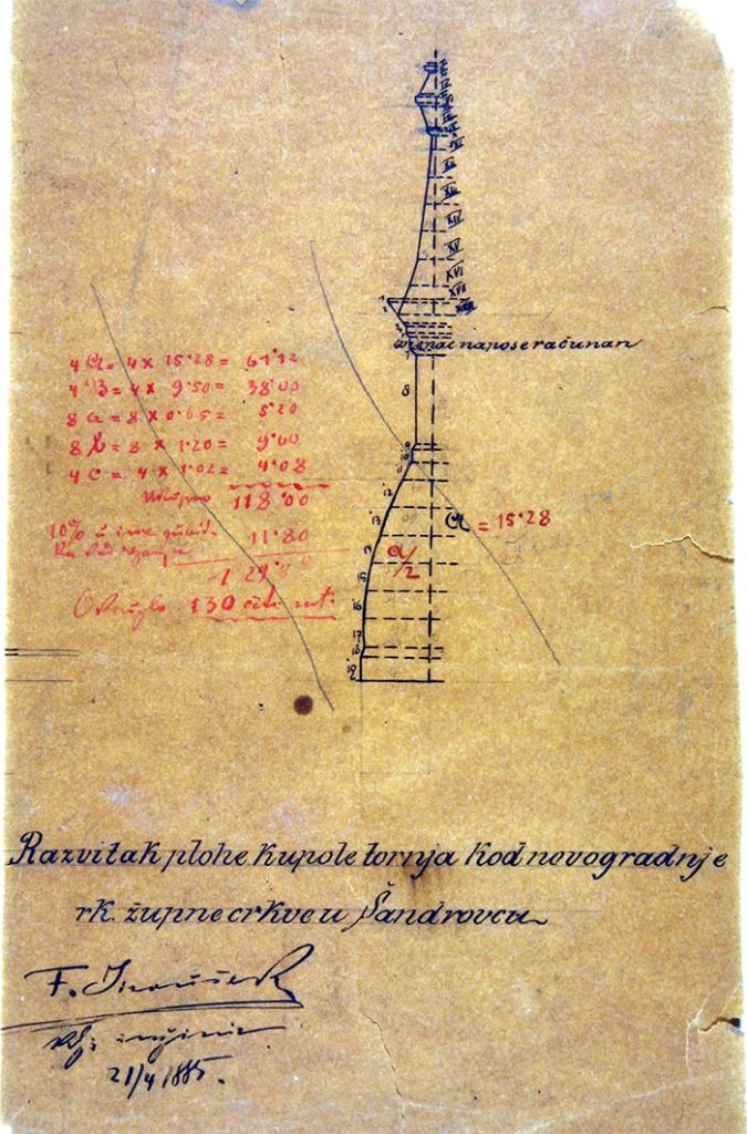 Šandrovac - kupola župne crkve 1885. inv. br. B34