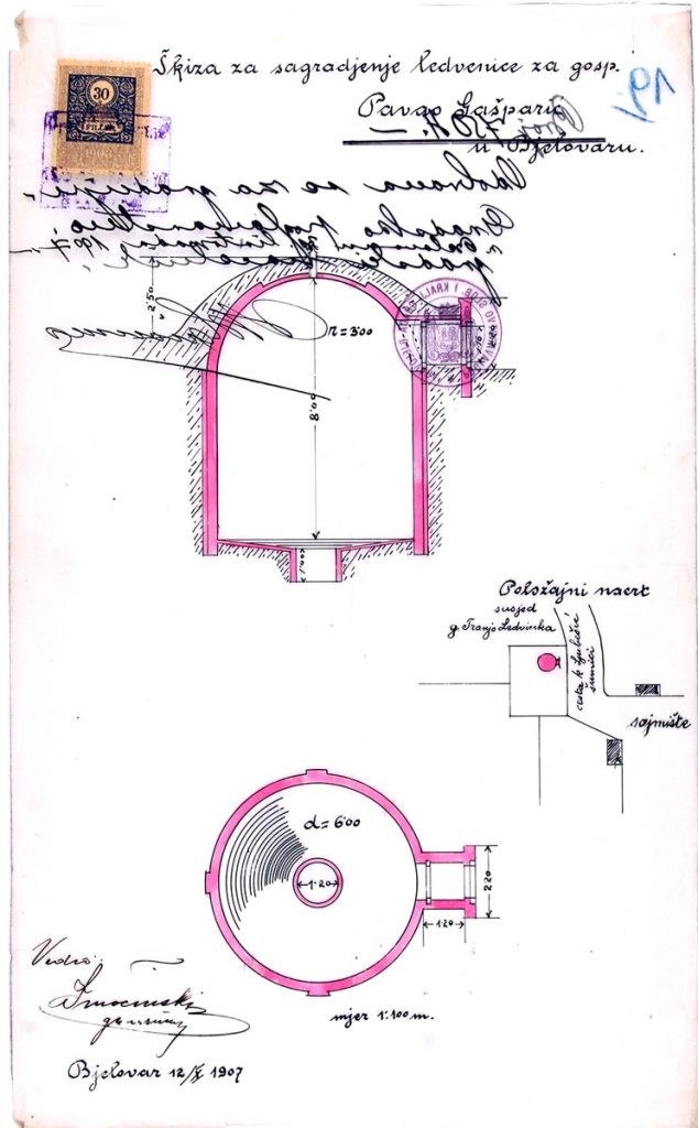 1907. ledenica Pavla Gaparića, danas negdje kod Radićevog trga, inv. br. 7504