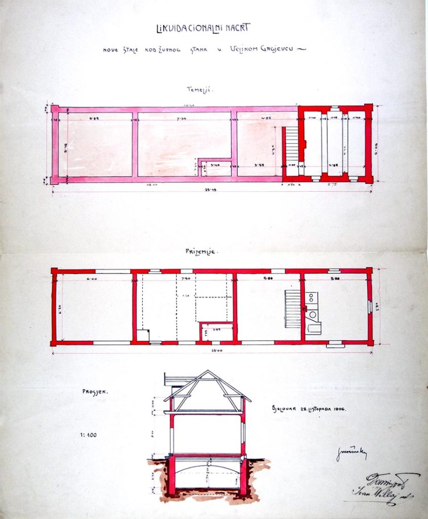 Velika Pisanica - župni dvor 1906. do 1908. inv. br. B36