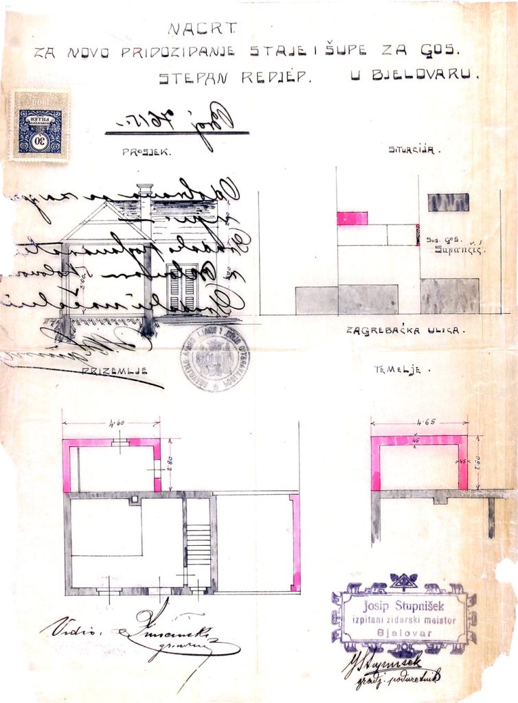 1910. gospodarske zgrade Stjepana Ređepa, danas u Nazorovoj ulici, inv. br. 7615