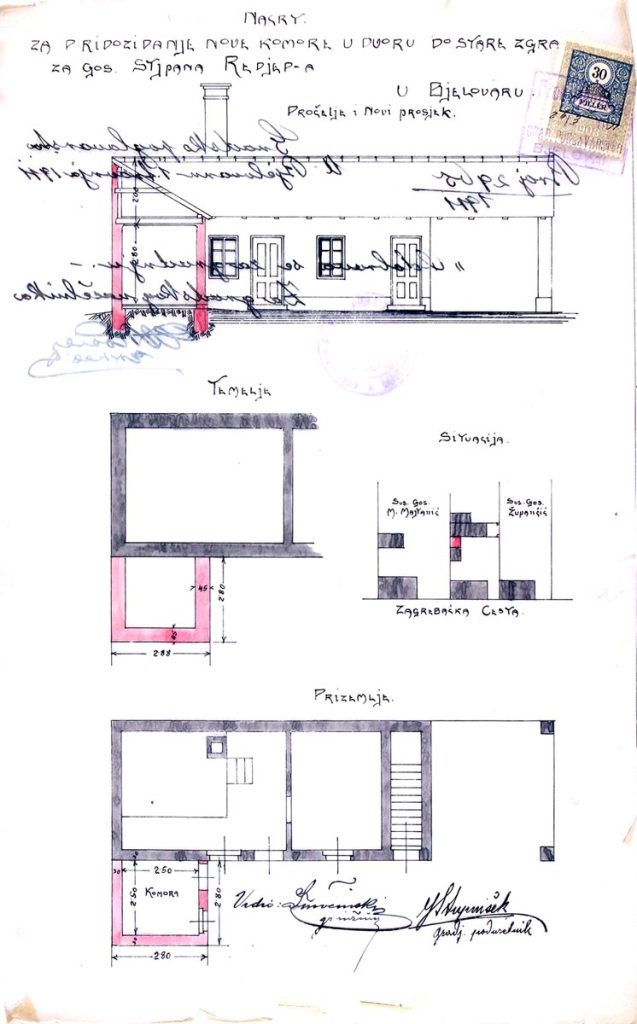 1911. dvorišna zgrada Stjepana Ređepa, danas u Nazorovoj ulici, inv. br. 2965