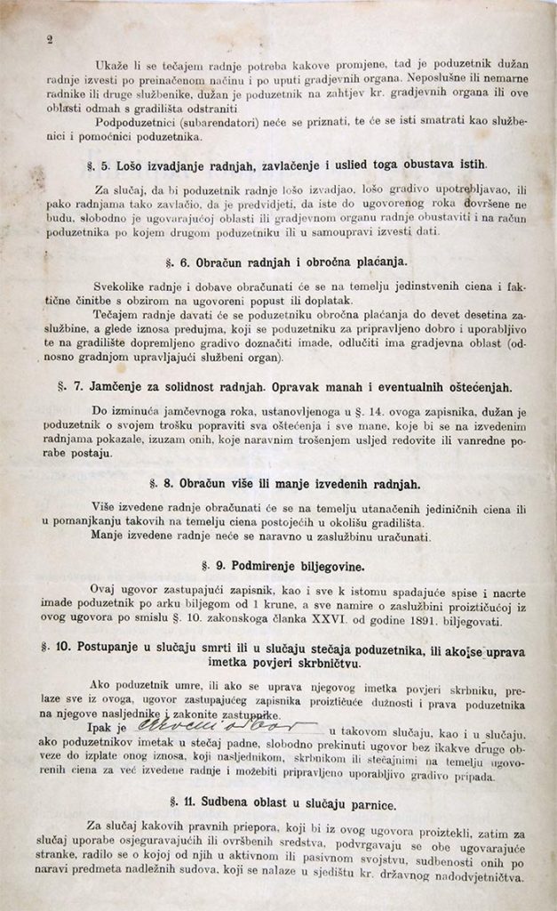 Donja Velika - ugovor i računi za kapelicu 1913. inv. br. B8