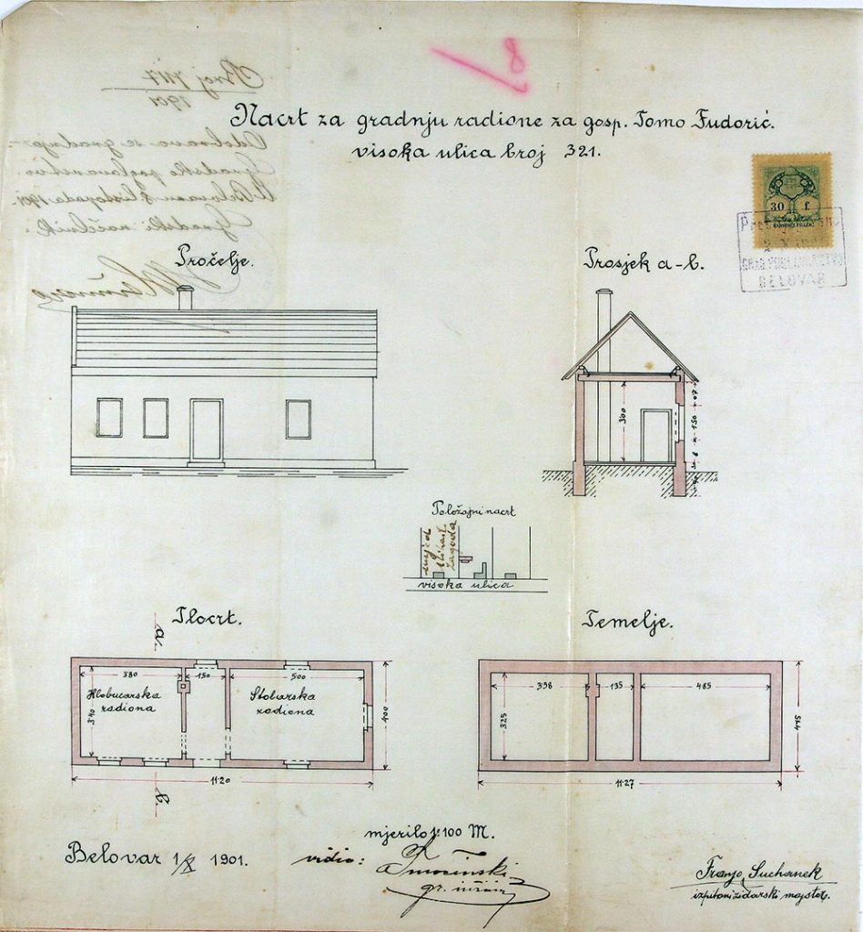 1901. radiona Tome Fudorića, današnja Bogovićeva ulica, inv. br. 7117