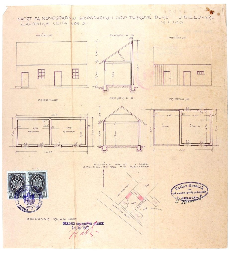 1937. gospodarski objekti Đure Turkovića na Slavonskoj cesti, inv. br. 9335